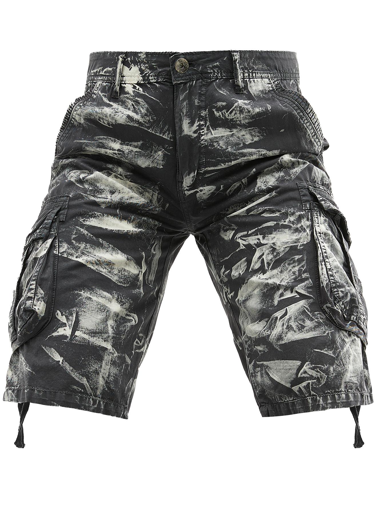 Men's 100% Cotton Cargo Shorts Vintage Washed Tie-Dye Casual Streetwear Flap Pockets with Large Capacity Storage, Summer Daily Wear Outdoor Activities Travel Vacation Hiking Urban Fashion