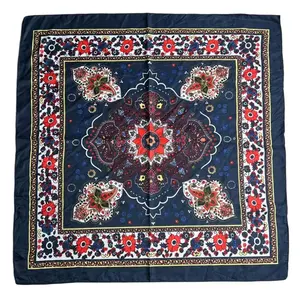 Luxe Silky Spring-Summer Scarves - 100% Polyester Floral Pattern Red Pink Hue Perfect for Headbands & Handbags Elevate Any Outfit