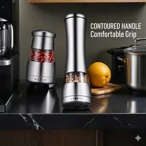 Kitchen/Dining Table Dual-Use Grinder for Steak & BBQ, Pepper & Sea Salt Seasoning Grinder, Manual Outdoor Grinding Jar, Ceramic Grinding Blades, Commercial Spice Grinder