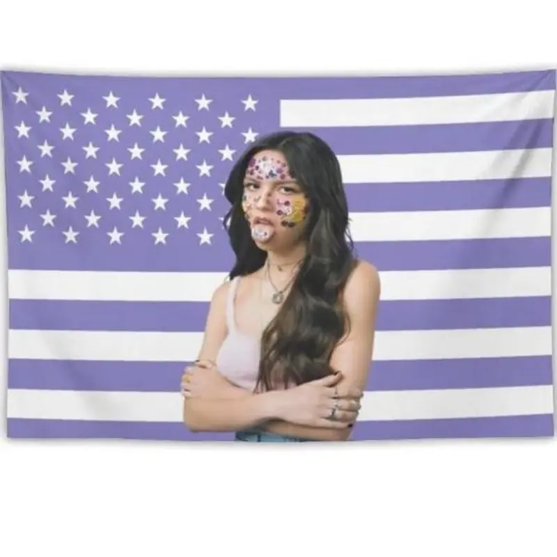 2026 New Beabag Singer Olivia Flag Tapestry For Home College Dorm For Bedroom Wall DéCor decor tapestry,flower pattern tapestry,modern stripe design,full-print,indoor/outdoor,decor accessories,decor bedroom ideas,decor for vanity,decorating bedroom, summe