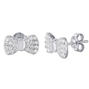 Sterling Silver Bow Tie Earrings - Elegant Design for Versatile Wear