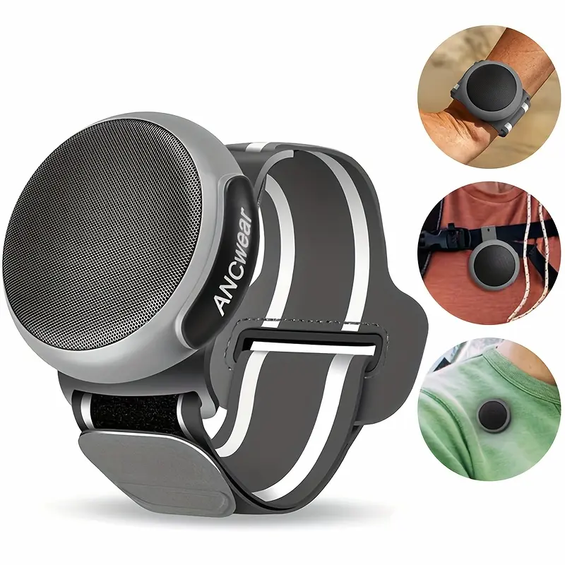Ancwear Wireless Speakers That Can Be Worn Or Clipped On, Featuring TWS Dual Pairing, Designed for Portability And Outdoor Activities Like Motorcycling, Cycling, Hiking, And Running
