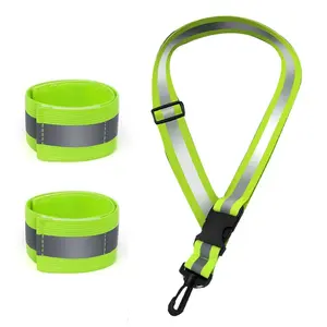Reflective Sash for Walking At Night, High Visibility Reflective Running Gear Night, with 2 Pcs Reflective Armbands