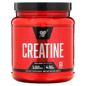 BSN Micronized Creatine Monohydrate Powder, Unflavored, 10.9oz (309g), 60 Servings