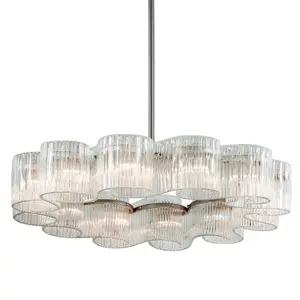 Medium Circo Chandelier - Handcrafted Venetian Glass & Warm Silver Leaf Iron