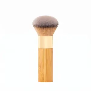 BeautyLabUS Fluffy Dome Foundation Brush - Single Item, Ultra-Soft Bamboo Handle, Rose Gold Trim for Seamless Makeup Application