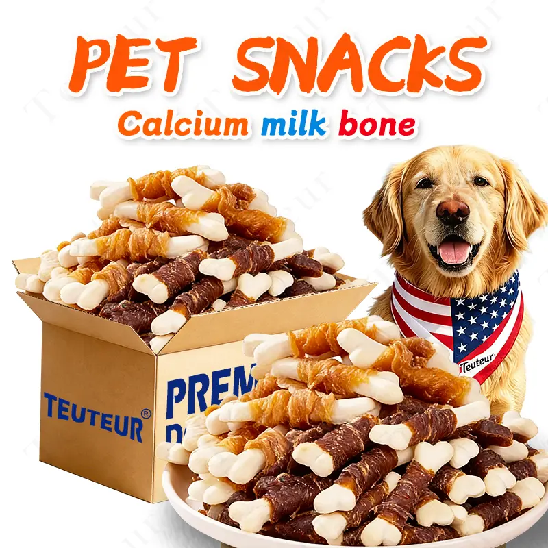 Chicken Wrapped Calcium Milk Bone Dog Chews, High Protein Dental Chew Sticks for Puppies & Small Medium Large Dogs, Training Reward Treats for Teddy, Golden Retriever, Bulldog, Labrador, Freeze Dried Chicken Broccoli Pet Snacks