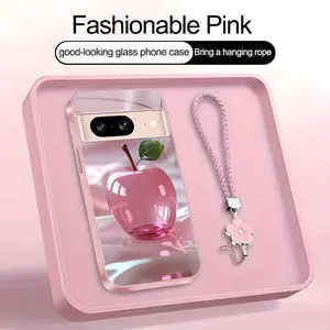 Luxury Crystal Apple Phone Case Metallic Cover with Lanyard for Google Pixel 8--975