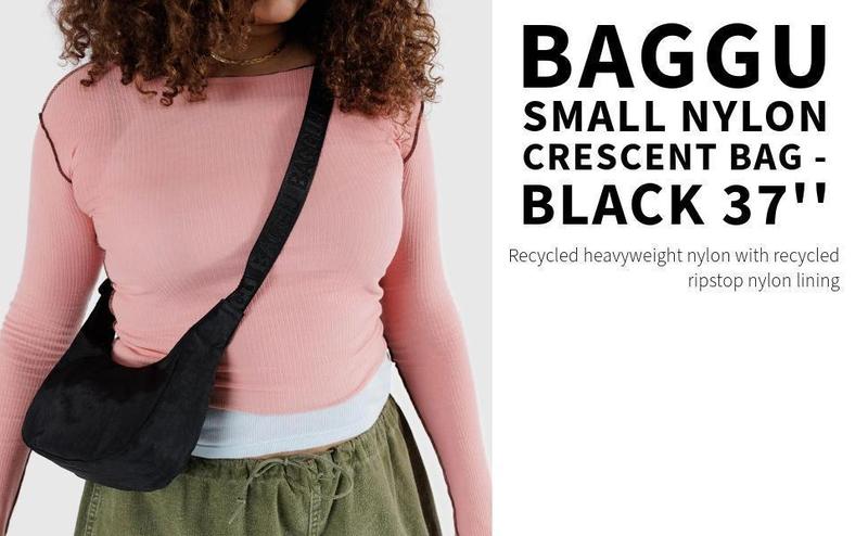 BAGGU Small Nylon Crescent Bag - Black 37''