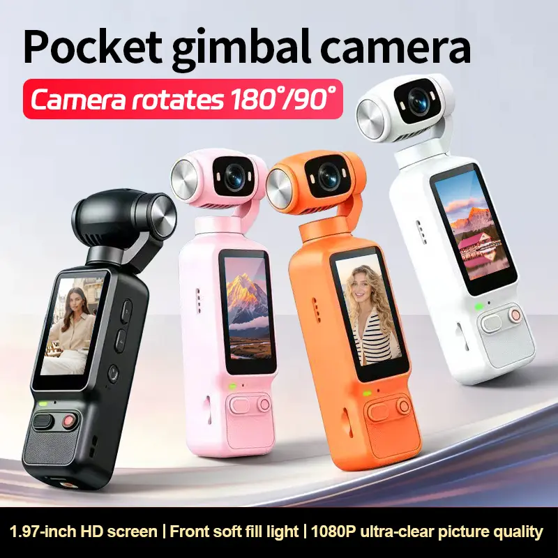MUOXUEQN Durable Lightweight Handheld Action Camera - 1080p Mini Video Camera with 1.97in Real-Time Display, Multi-Angle Recording, Fill Light, ABS Plastic Body, AVI Format, Card & Charging Support, Universal Bracket, for Hiking Enthusiasts, Bike Use