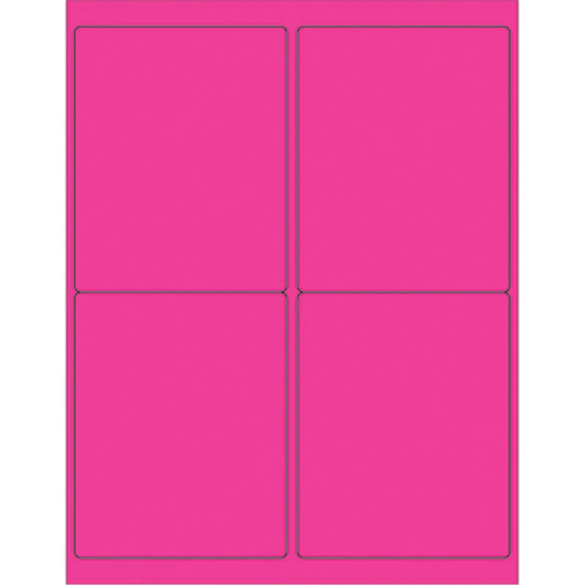 Box Partners LL181PK 4 x 5 in. (5" H) Fluorescent Pink Rectangle Laser Labels - Pack of 400, Compatible with Laser or Ink Jet Printers, Ideal for Glass Surface Mailing Labels, Label Creators
