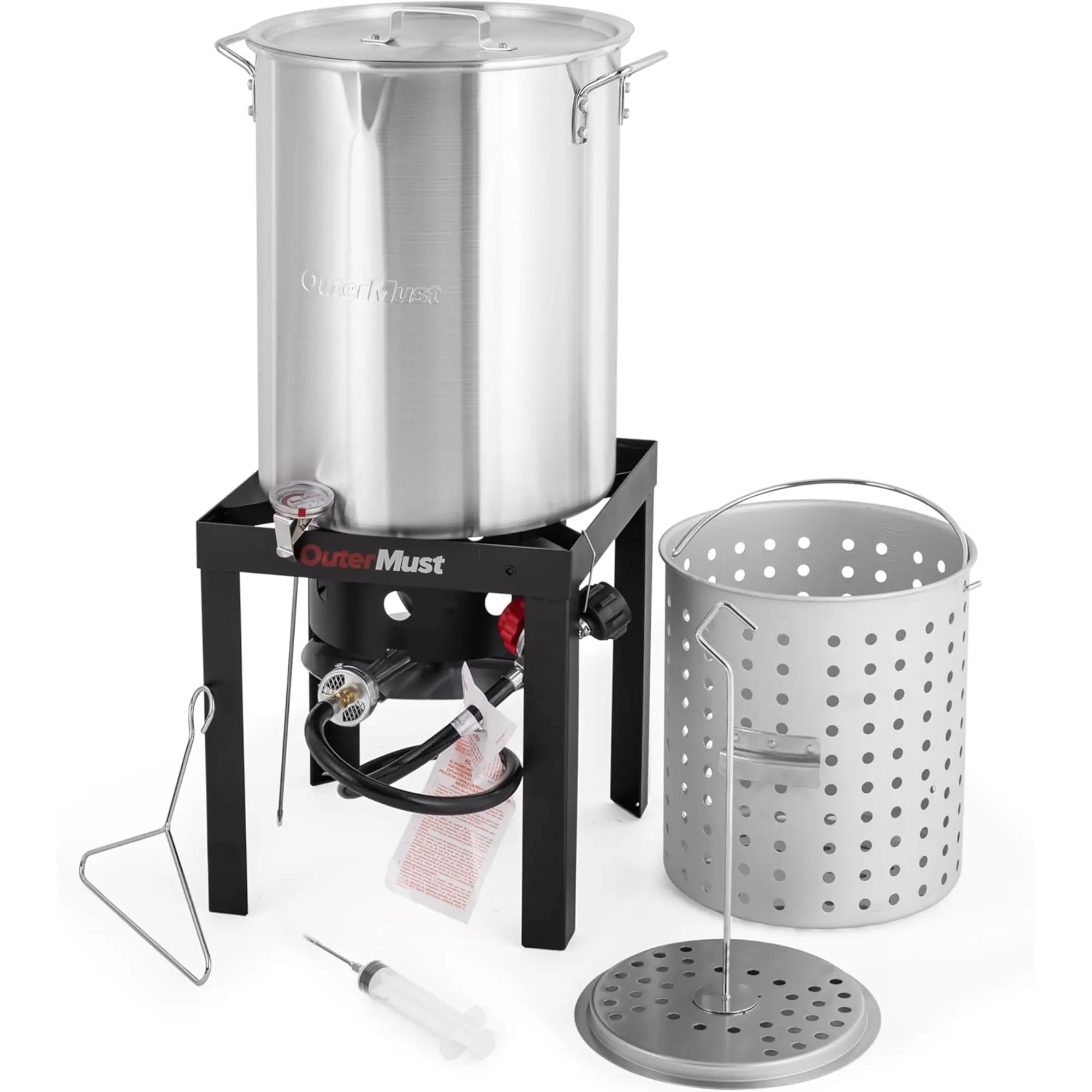 OuterMust TF30-01B Turkey Fryer And Burner Set With Inner Basket