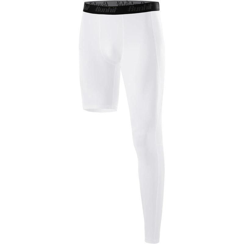 Men's Basketball One Leg Compression Tights Full Length Single Leg Compression Pants Sports Base Layer Underwear