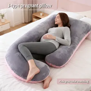 Sleeping pillow during pregnancy, J-shaped nursing pillow for pregnant women, abdominal support for pregnant women and side lying