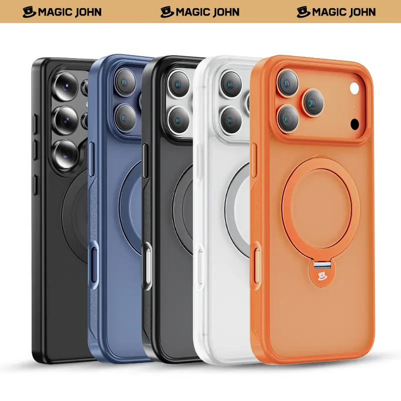 NEW - MAGIC JOHN 360 Degrees Rotating Magnetic Stand Phone Case for iPhone and SamSung