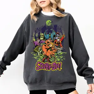 Retro Scooby Halloween Sweatshirt, 90s Horror Movie Tee, Vintage Spooky Season Shirt, Halloween Crewneck, Scary Gift for Fans Cotton Unisex