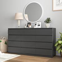 Black-12 Drawers(15.7"D x 59.1"W x 32.7"H)
