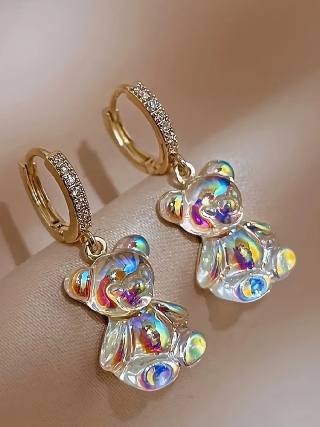 1/10pairs Trendy Bear Drop Earrings For Men For Daily Decoration, Cute Jewelry, Gift For Family And Friends, Holiday Birthday Gift For Boyfriends/ Girlfriends, Jewelry Gifts