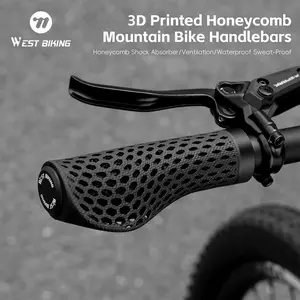WEST BIKING Cycling Handlebar Grip. 3D Honeycomb Print Comfortable Anti-Slip Road Bicycle Grip for Mountain Cycle Riding