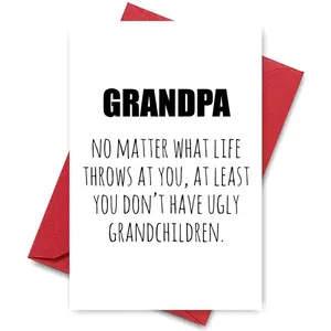 Grandpa Birthday Card, Humorous Quote Grandpa Card, Perfect for Birthday Or Special Occasions, Great Gift for Grandpa, Greeting Card, Funny