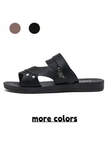 Men's Brown Business-Style Slide Sandals, Non-slip Soft Sole, Ideal for Commute & Daily Wear