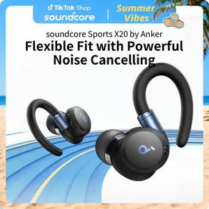 soundcore Sport X20 by Anker, True-Wireless Workout Earbuds, Rotatable and Extendable Ear Hooks, Noise Cancelling, Deep Bass, IP68 Waterproof, Sweatproof, Dustproof, 48H Play, Sport Earbuds for Gym outdoorfun