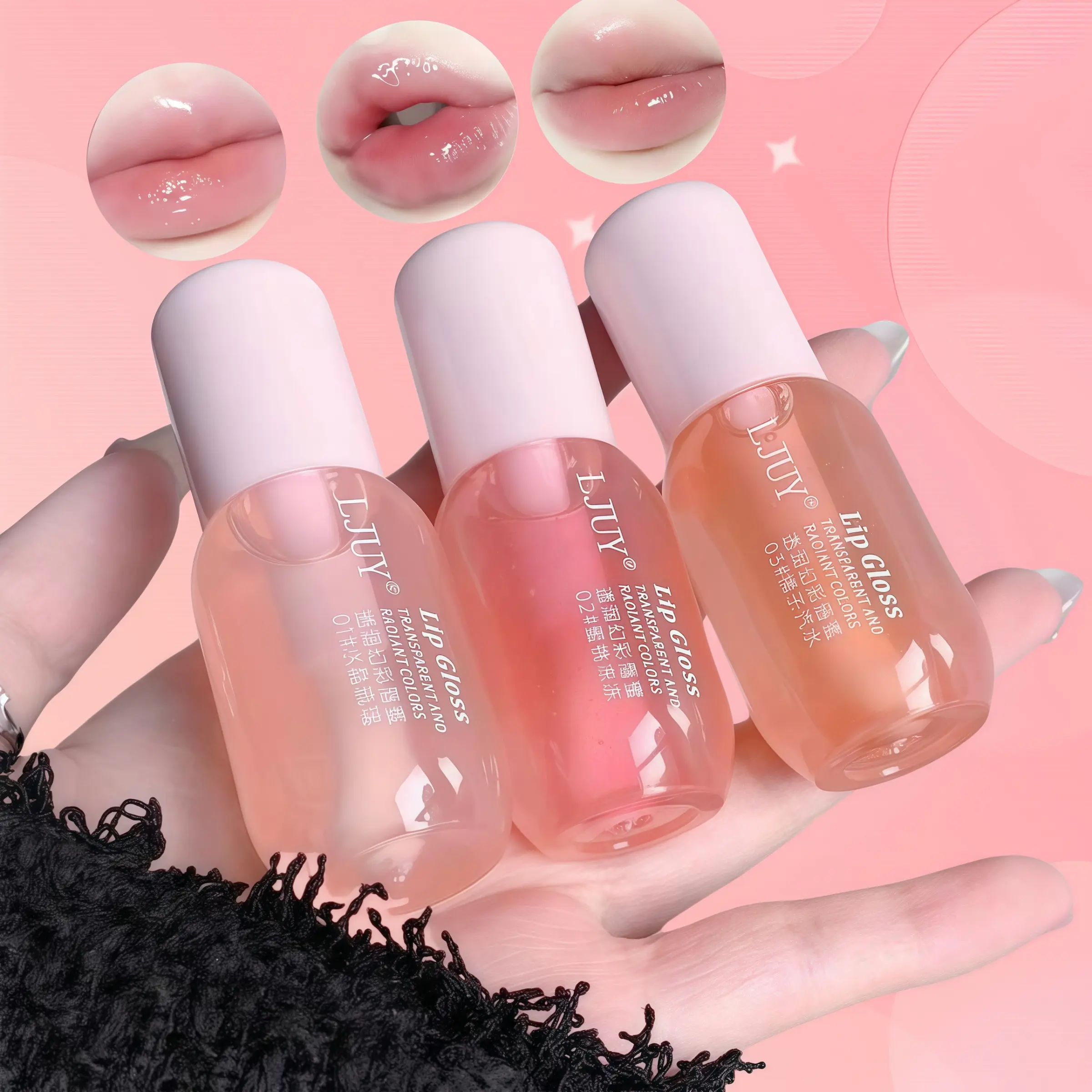Moisturizing Lip Balm,Set of 3 Transparent Lip Oils, Hydrating Glossy Lip Glaze Stick,Lightweight Non-Sticky Moisturizing Lip Care, , Plumping Lip Oil for Girls & Women, Glowing Lips,Non-Toxic Formula,Suitable for Daily Use.