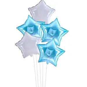 5 18in blue and white star balloons 5 18in blue and white star balloons