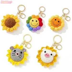 Handmade Crochet Sunflower Keychain with Knitted Flower & Animal Charm Decorative Bag Accessory for Girls Gifting Idea Unique Design Functional and Stylish tiktokshopspringglowup
