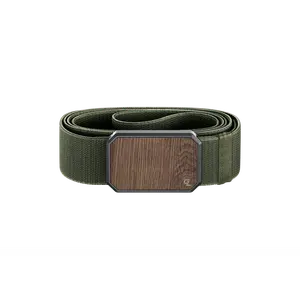 Groove Belt – Modern Stretch Belt for Men, Sleek Work & Outdoor Use – Walnut / Base Camp Green