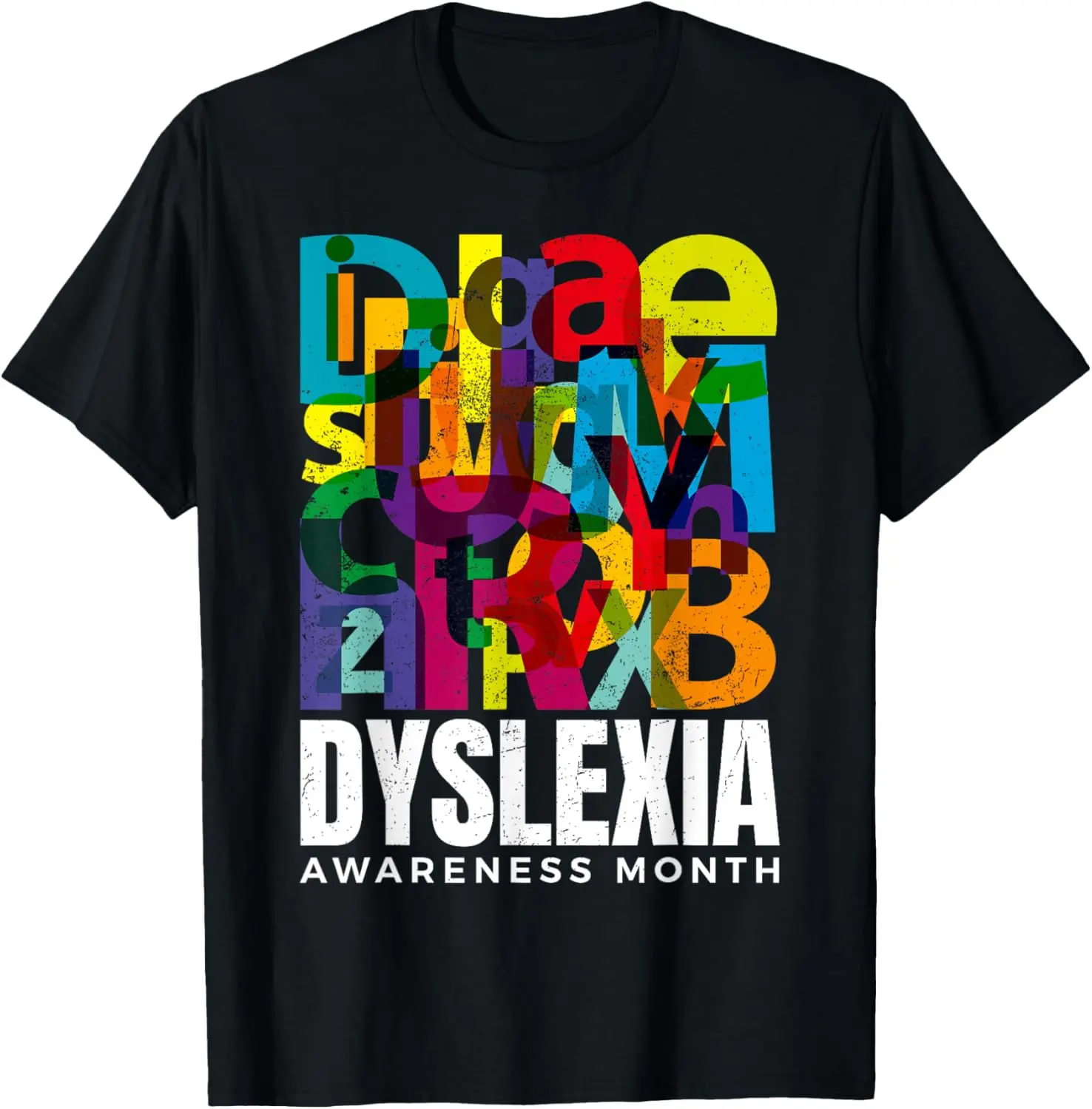 Dyslexia Awareness Month (Original Version) Summer Casual Shortsleeve Cotton T-Shirt