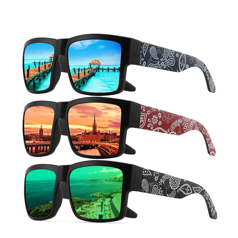 Men's Vintage Square Polarized Sunglasses - UV400 UV Prevention, Lightweight Eye-Friendly Frames, Polarized Light Protection for Race Cycling & Outdoor Sports, Men's Sunglasses, Statement Frame Glasses, Blue Reflective Glasses