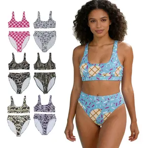Summer Beach Day Women Stylish &Comfy Two Piece Bikini Tankini Top Bottoms Quickly Dry Swimwear Perfect For Vocation or Pool Play Time