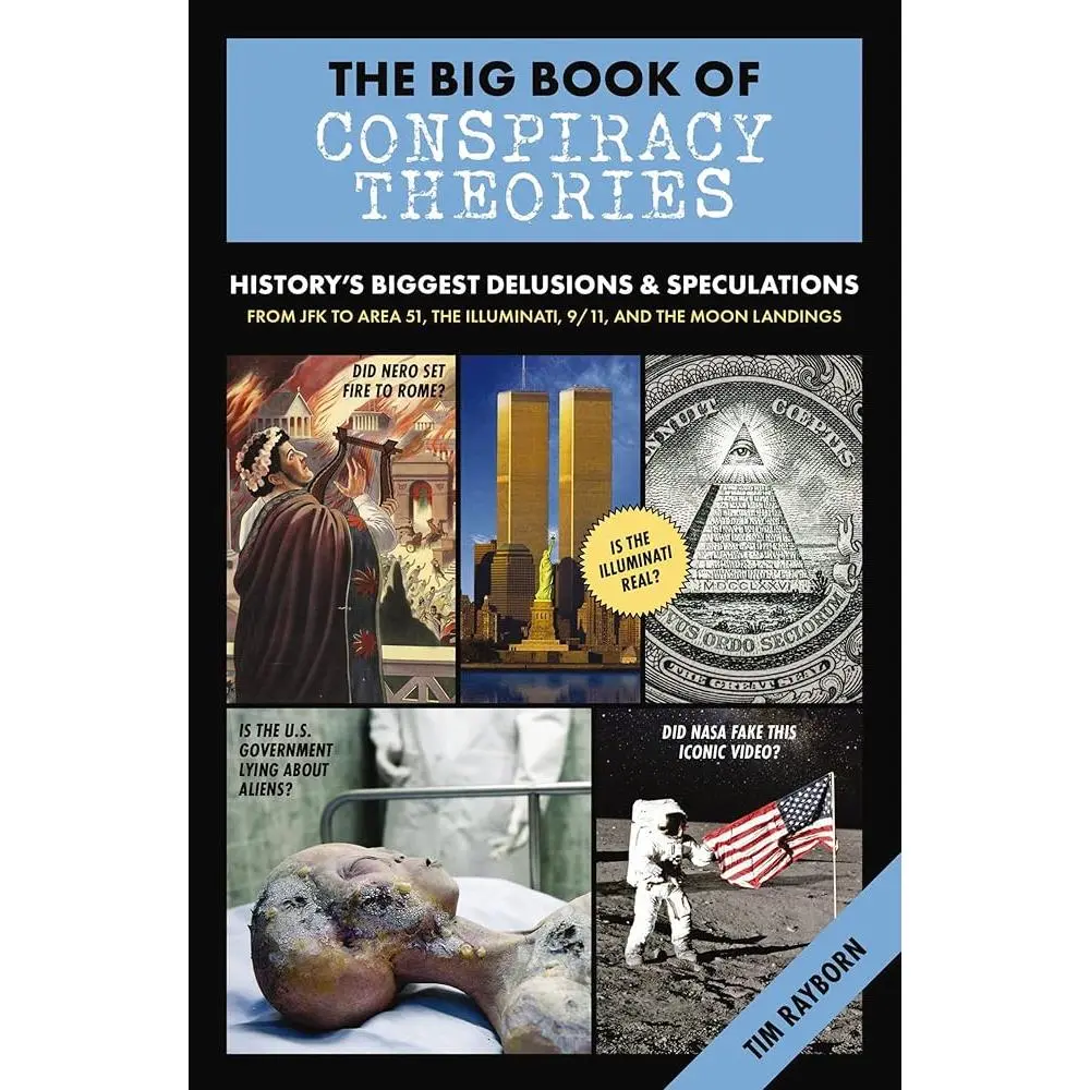 The Book of Conspiracy Theories: History's Biggest Delusions and Speculations - Hardcover Book Covering JFK, Area 51, the Illuminati, 9/11, and the Moon Landings, Books