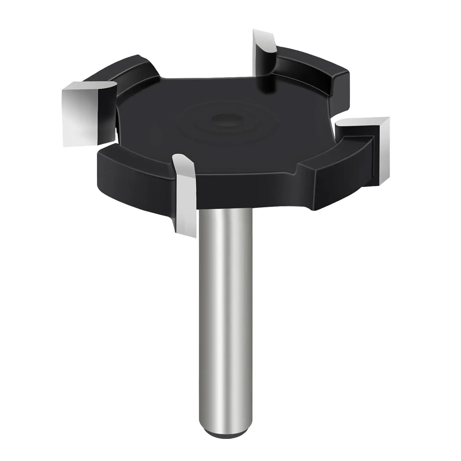 Slab Flattening Router Bits 1/4 Inch Shank, CNC Spoilboard Surfacing Router Bit 4 Wings Carbide, Wood Surface Planing Router Bit Woodworking Tool 1-1/2 Inch Cutting Diameter