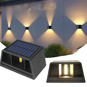 Super Bright Solar Outdoor Lights, IP65 Waterproof LED Wall Sconces, Dusk to Dawn Wireless Security Solar Powered Lights for Garden, Patio, Fence, and Yard