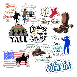 Cowboy Stickers, Ten Vinyl Stickers Supporting Cowboy, Great Cowboy Gift, Decorative Stickers