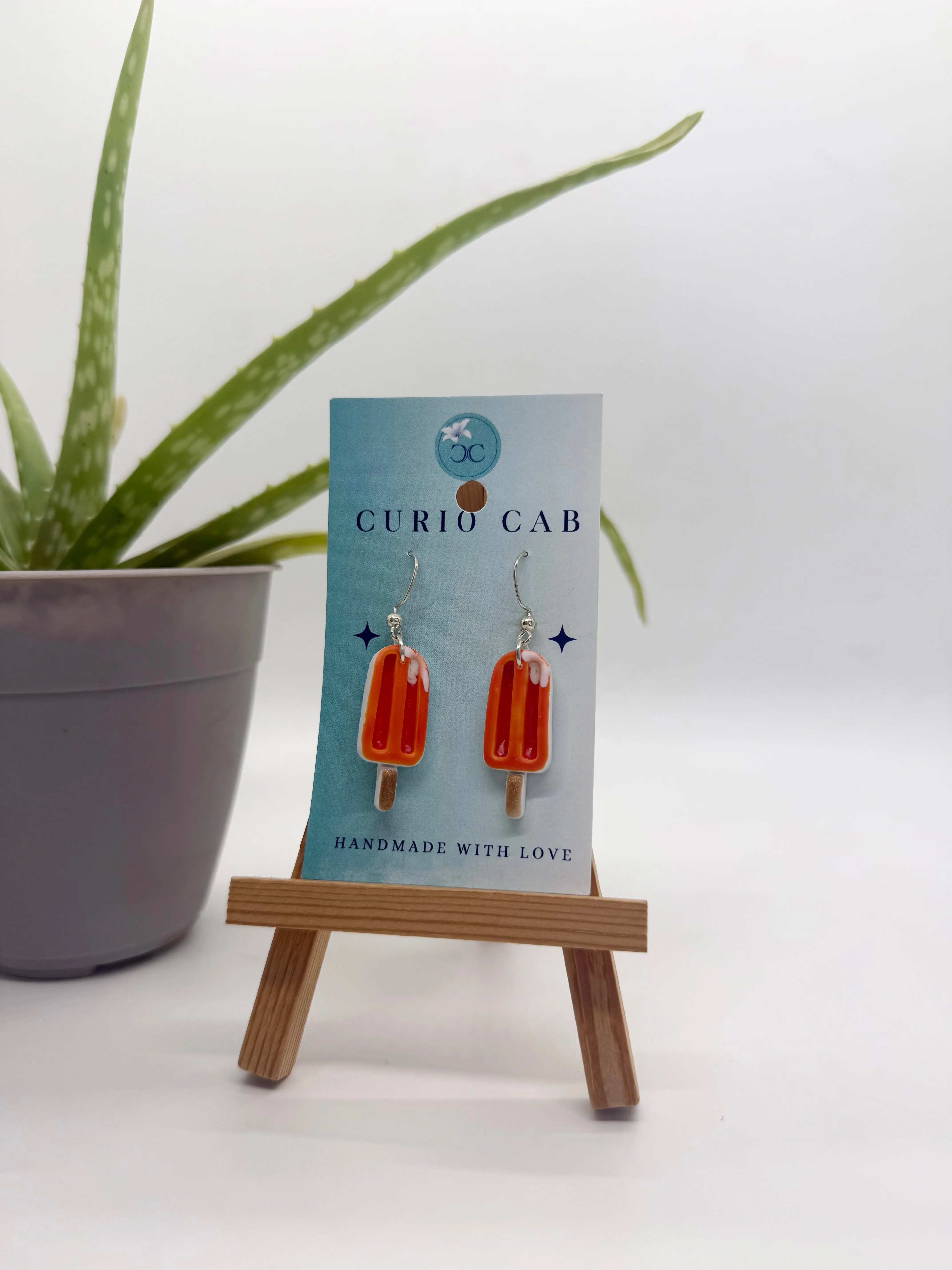 Orange Creamsicle Pops - Polymer Clay Earrings 