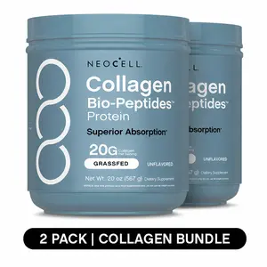 2x NeoCell Collagen Bio-Peptides Powder 20oz - Grassfed Protein Supplement - Advanced with 18 Essential Amino Acids