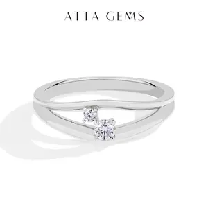 Simple Style Synthetic Moissanite Ring for Women and girls Birthday Gift Daily wear Fine Jewelry R207