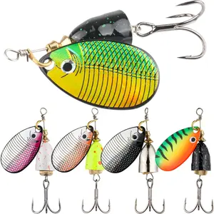 Inline Spinner Bait – Fish-Shaped Spinnerbait Lures 5-Pack, 360 °   Rotation with Reflective Blades, Perfect for Freshwater & Saltwater Fishing, Targeting Bass, Trout, Pike, Perch & More