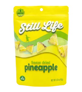 Still Life Freeze Dried Organic Pineapple Snack Dry All Natural 1.5 oz One Ingredient