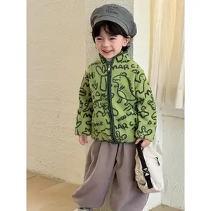 Kids' Neon Green Graphic Coat - for Boys & Girls Ages 1-8, Zipper Front Closure, Warm Winter Jacket for School, Playdates & Everyday Outfits - Toddler to Early Childhood Outerwear