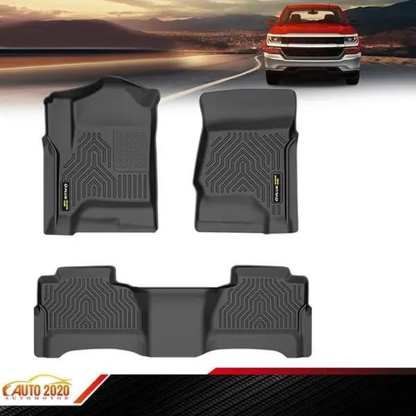 TPE Floor Mats Fit For 2007-2026 Chevrolet Silverado/GMC Sierra Crew Cab 1500 2500 3500 3PCS TPE Floor Mats Fit For 2007-2026 Chevrolet Silverado/GMC Sierra Crew Cab 1500 2500 3500 3PCS