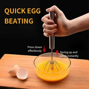 Stainless steel semi-automatic manual egg beater, cream whipper, household mixer, baking kitchen tool