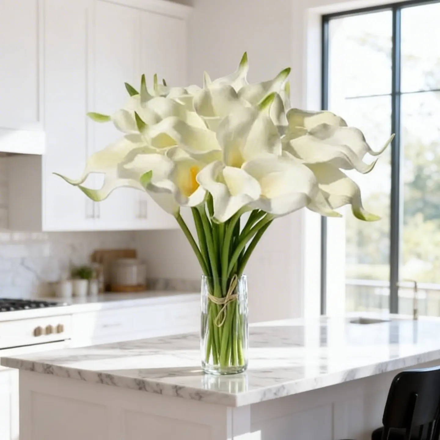 【Summer Deal】Silvanest 10/20/30pcs Real Touch White Artificial Calla Lilies - DIY Fake Flowers with Bendable Stems, Elegant Design for Wedding Bouquet, Party Centerpieces, Floral Decor, Mother’s Day Gift