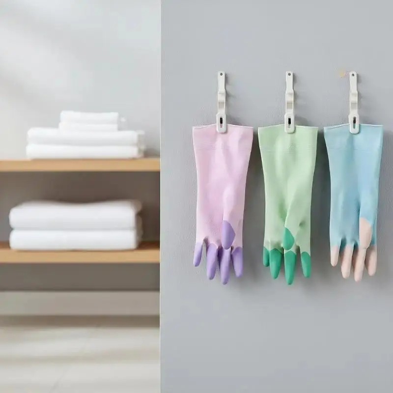 Reusable Silicone Dishwashing Gloves - Flexible Gloves with Anti-Slip Grip, Soft, Abrasive Resistant, Long Household Kitchen Cleaning Supplies for Sink Use, As Show, Regular