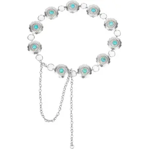 Western-Concho-Belt-Women Cowgirl--Chain-Belts for Dresses Jeans Country Concert Outfit