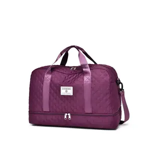 Large capacity travel tote bag, solid color and clean color tote bag, letter zipper closure, versatile, fashionable, casual and simple, suitable for college students, business trips, travel, fitness, men's and women's travel bags, Portable Travel Bag