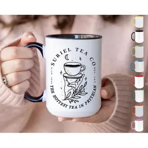 Suriel Tea Co Banned Books Mugs, Bookish Gift Booktok Smut Mug, Reading Gifts for Librarian Cup Book Lover Gift for Women Smut Reader